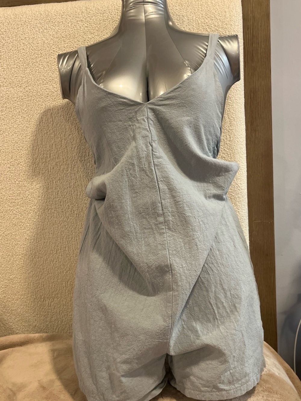 SHEIN Light Gray Sleeveless Mini Romper Dress